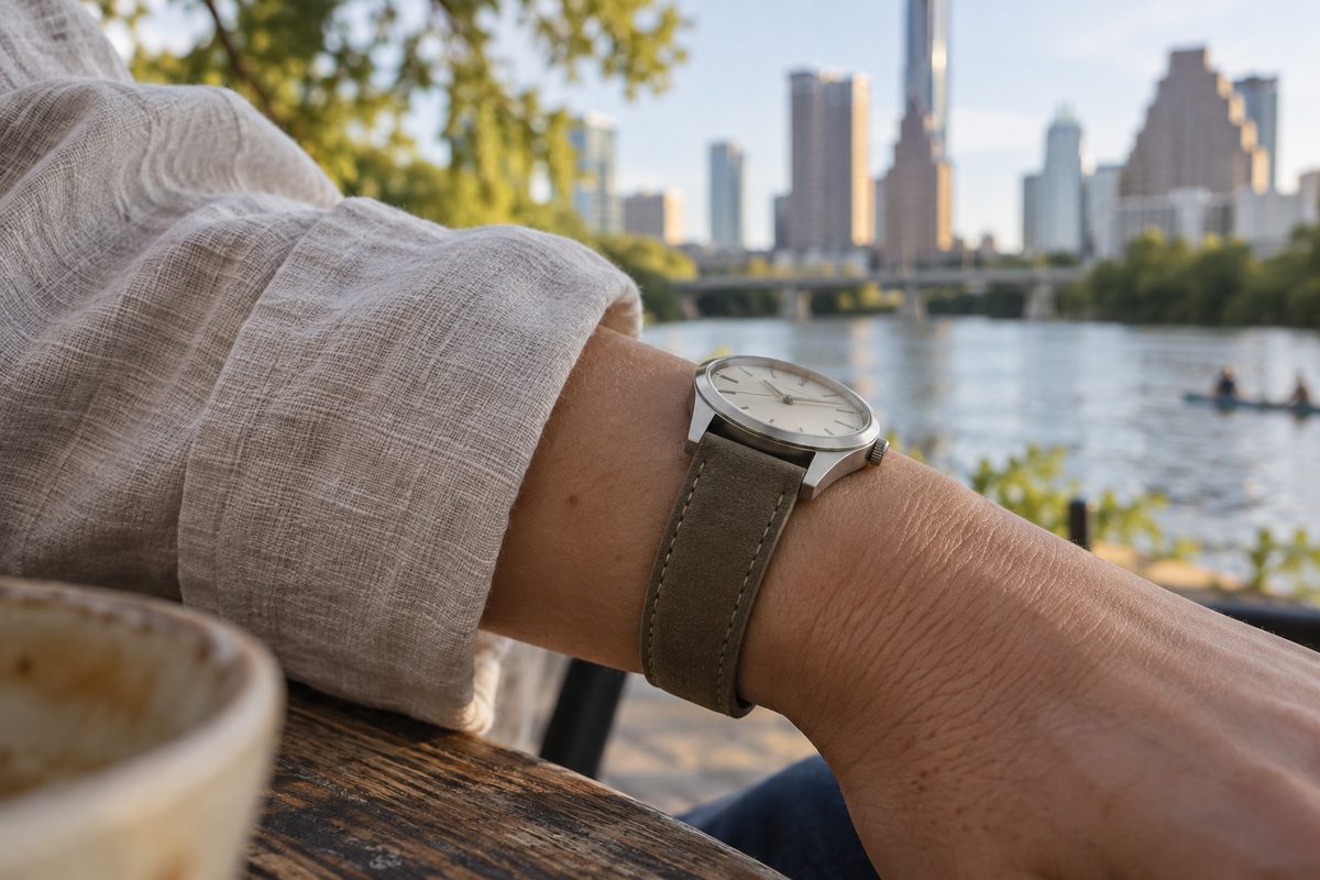Arc 36 watch worn on a smaller wrist